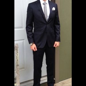 Men’s J Ferrar suit 30 x 30 slim navy stripe 36R